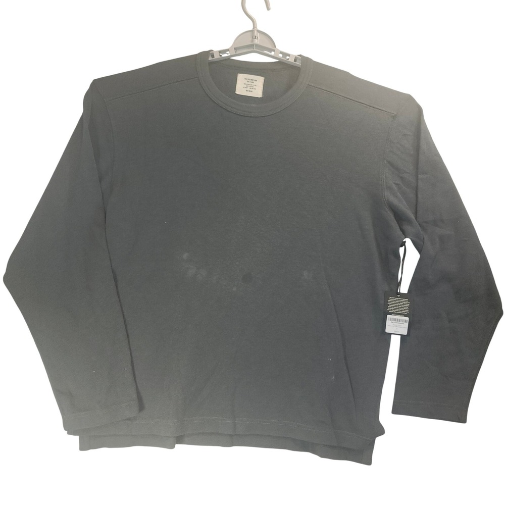 Buck Mason Agave Field-Spec Cotton Rugby Crew Gray Long Sleeve Mens XL